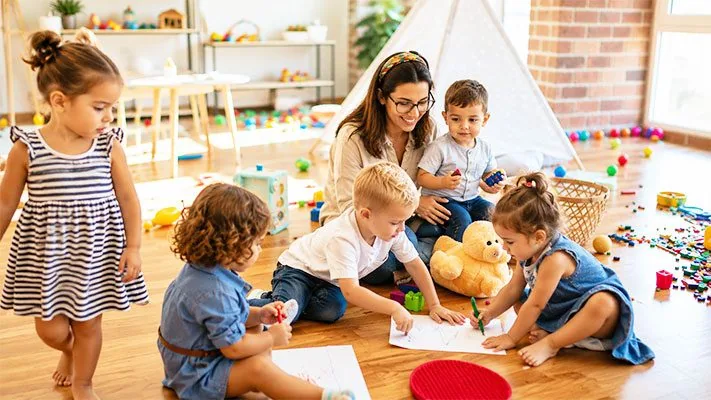 Toddlers learning through play at Kinder Grove in Toronto